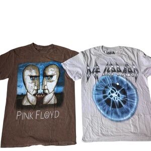 TWO TEES! Pink Floyd, Def Leppard, Sz sm, NWOT
